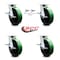 Service Caster 8 Inch Kingpinless Green Poly on Steel Wheel Caster Brakes 2 Swivel Locks, 4PK SCC-KP30S820-PUR-GB-SLB-BSL-2-SLB-2 - alternate 2